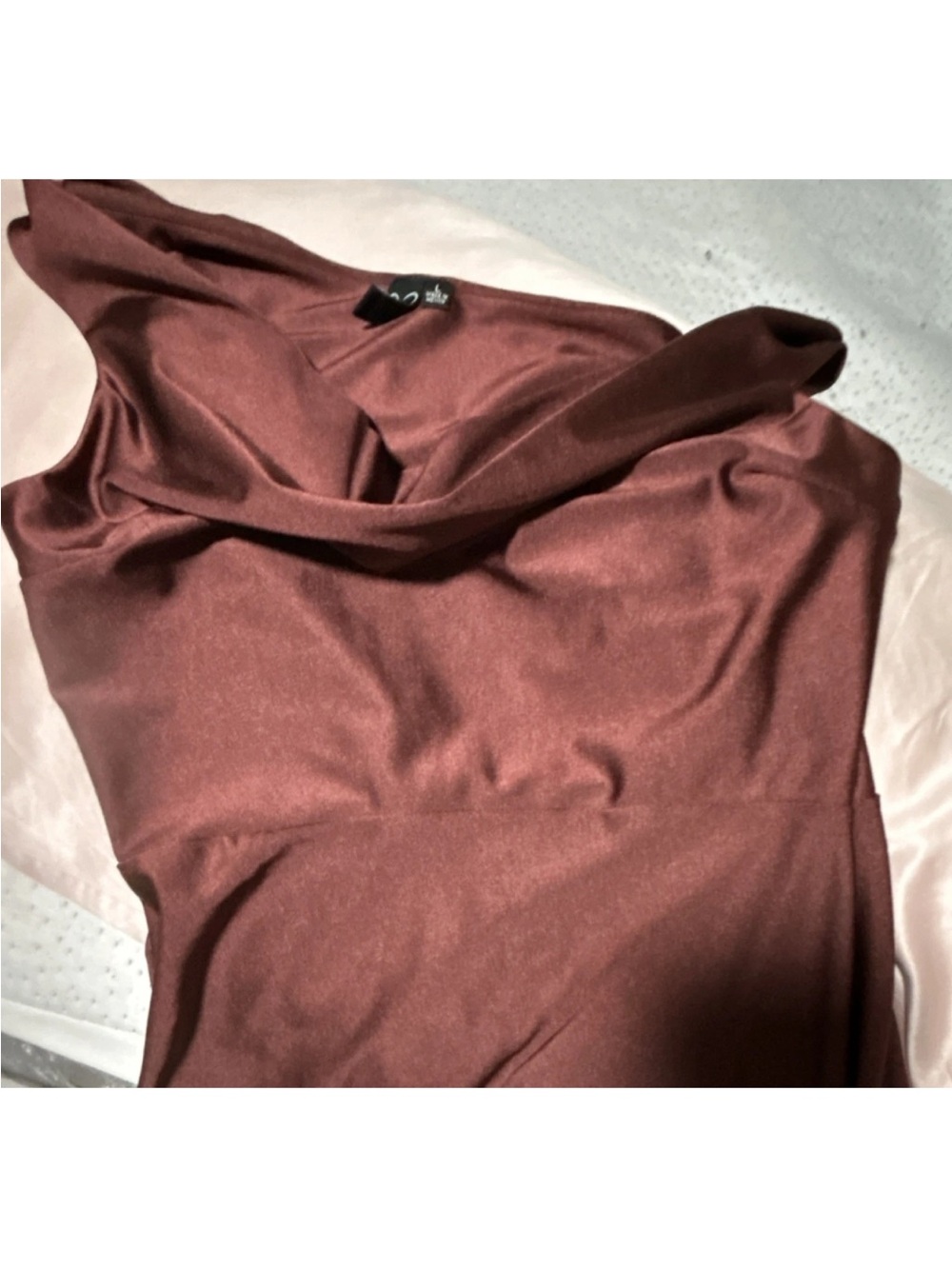 One-Shoulder Satin Dress in Deep Rust from Windsor ☺️🌺